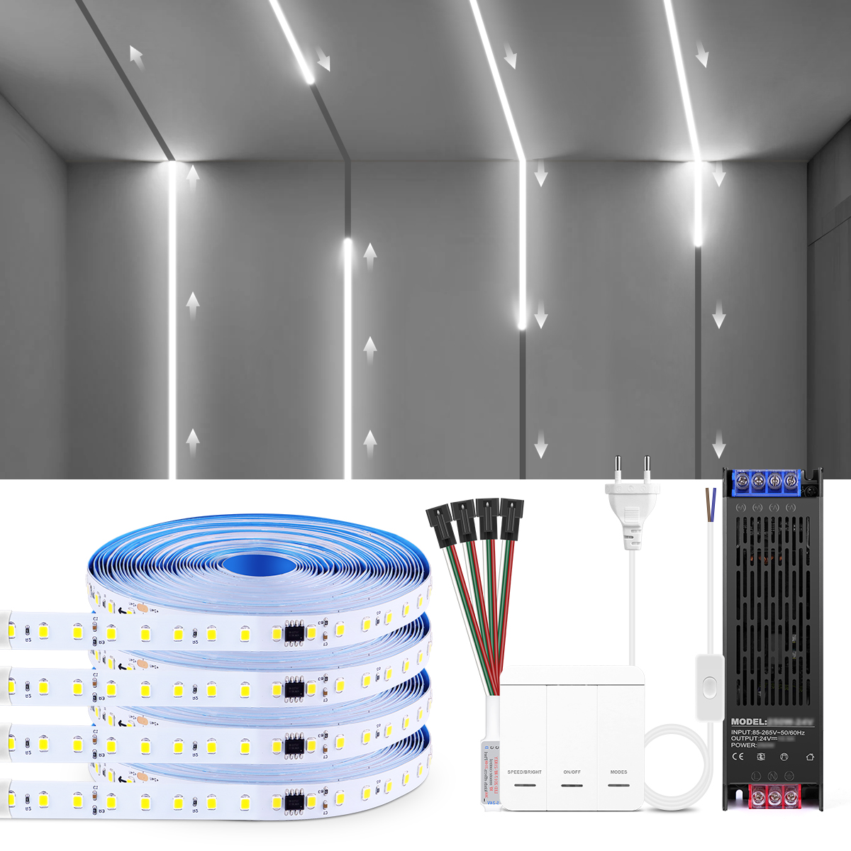 Lighting Bolt Decor - Smart Addressable1-4pcs LED Strip Light 5m
