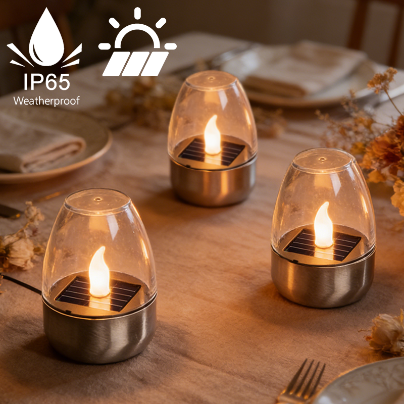 Room Decor Lighting Lamp - LED Solar Candles Light Flameless Rechargeable