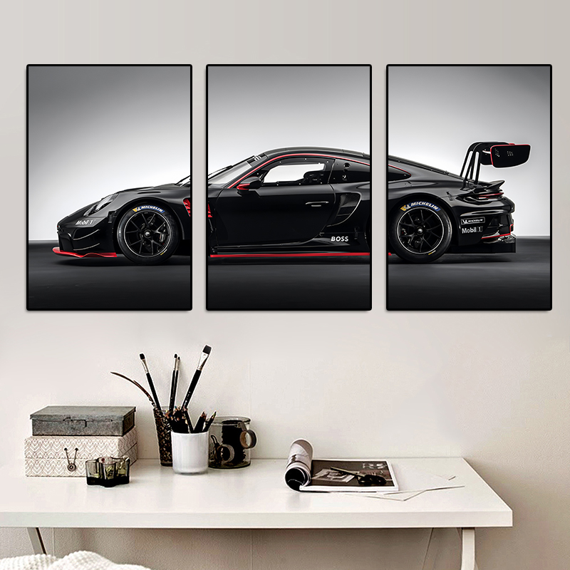 Lighting Mcqueen Wall Decor - 3Pcs Vintage Industrial Style Car Series