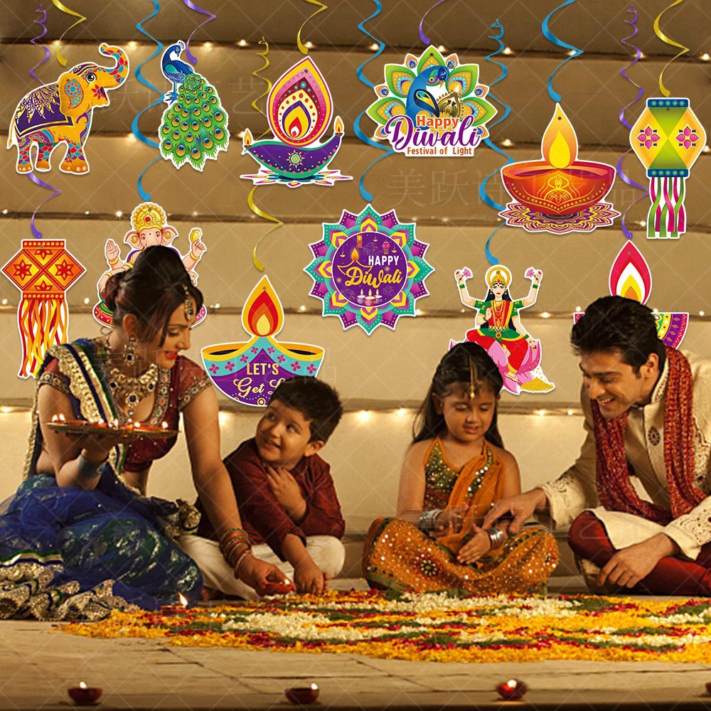 Lighting Decoration For Diwali - Diwali Hanging Swirls Smooth Diwali Hanging
