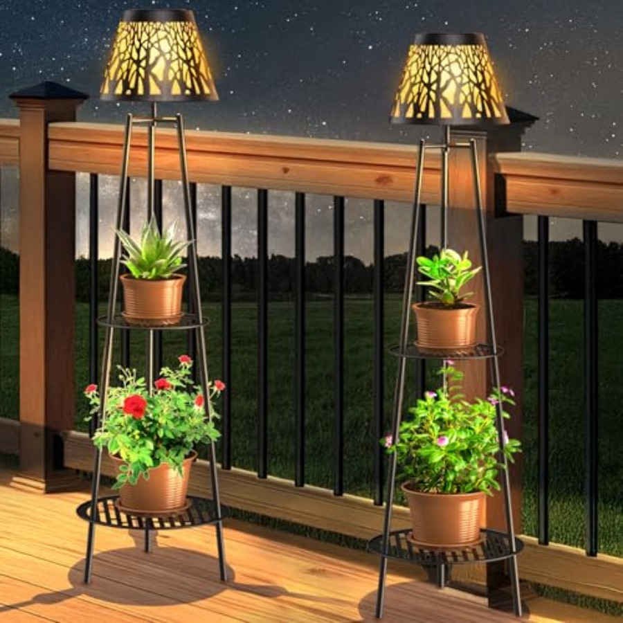 Led Lighting Decor - 2 Pack Outdoor Solar Floor Lamp