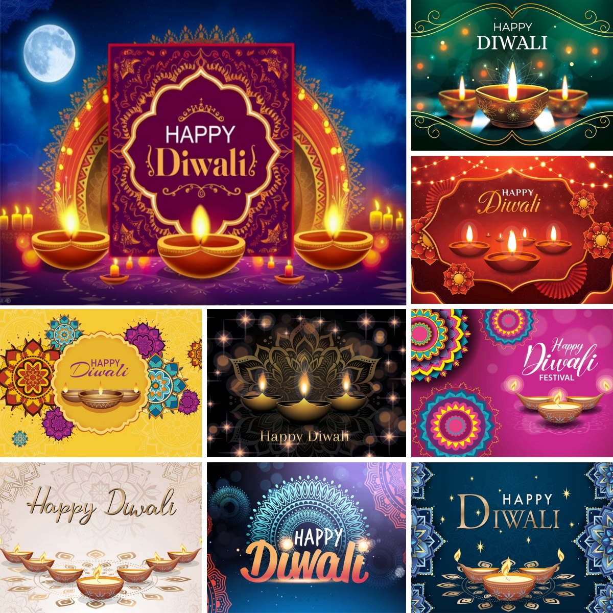 Lighting Decoration For Diwali - Happy Diwali Photography Background Indian Traditional