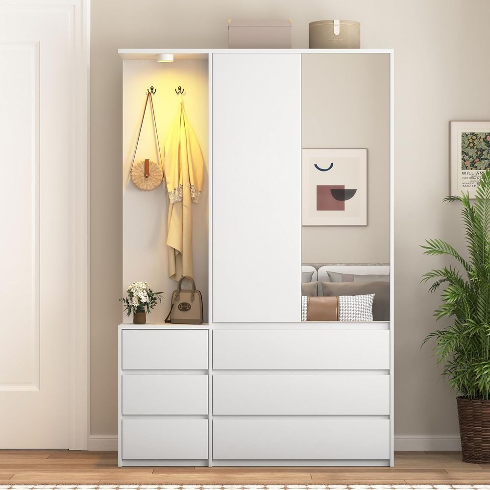 Furniture Lighting & Decor Magazine - Large 72 Wooden Standing Wardrobe Closet
