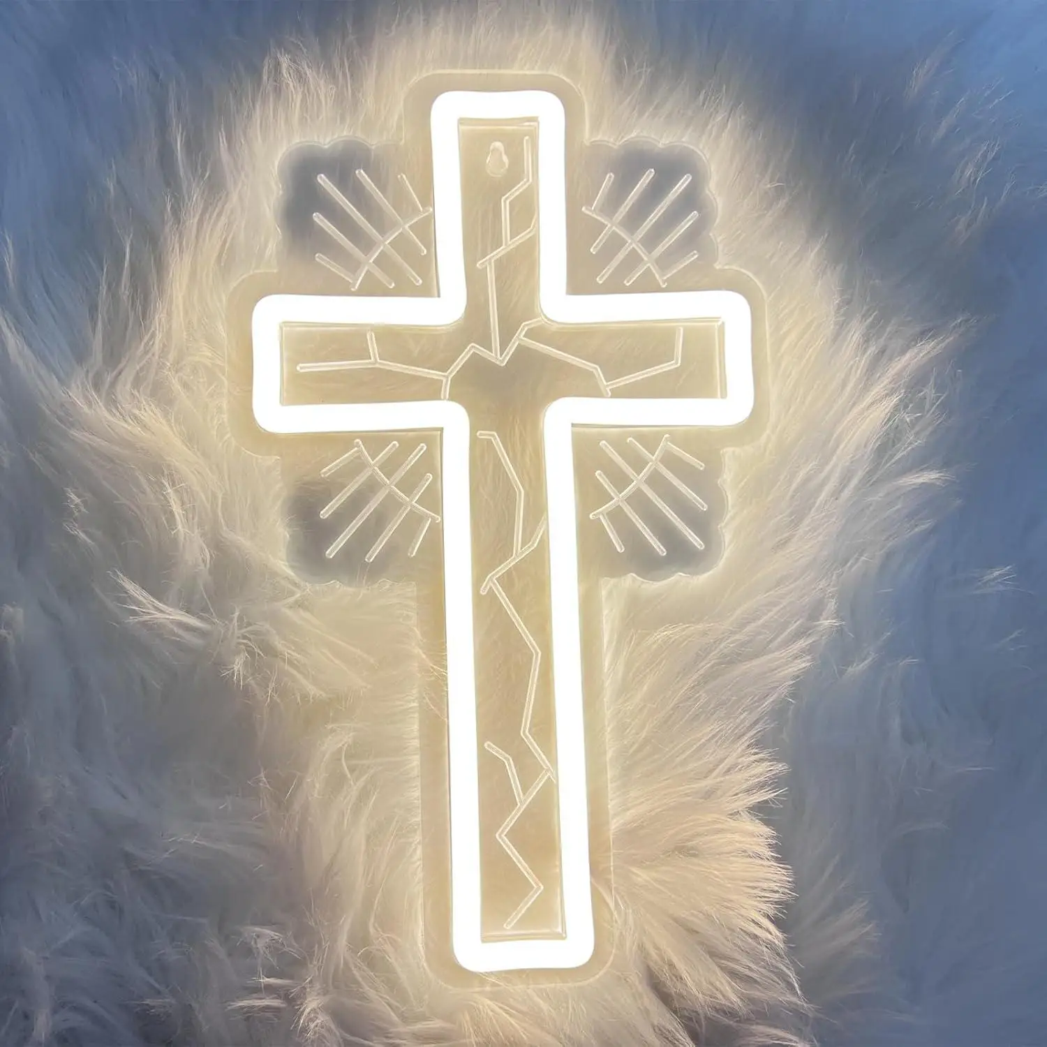 Cross Neon Sign Christian Cros - Room Decor Lighting Lamp 评论和价格