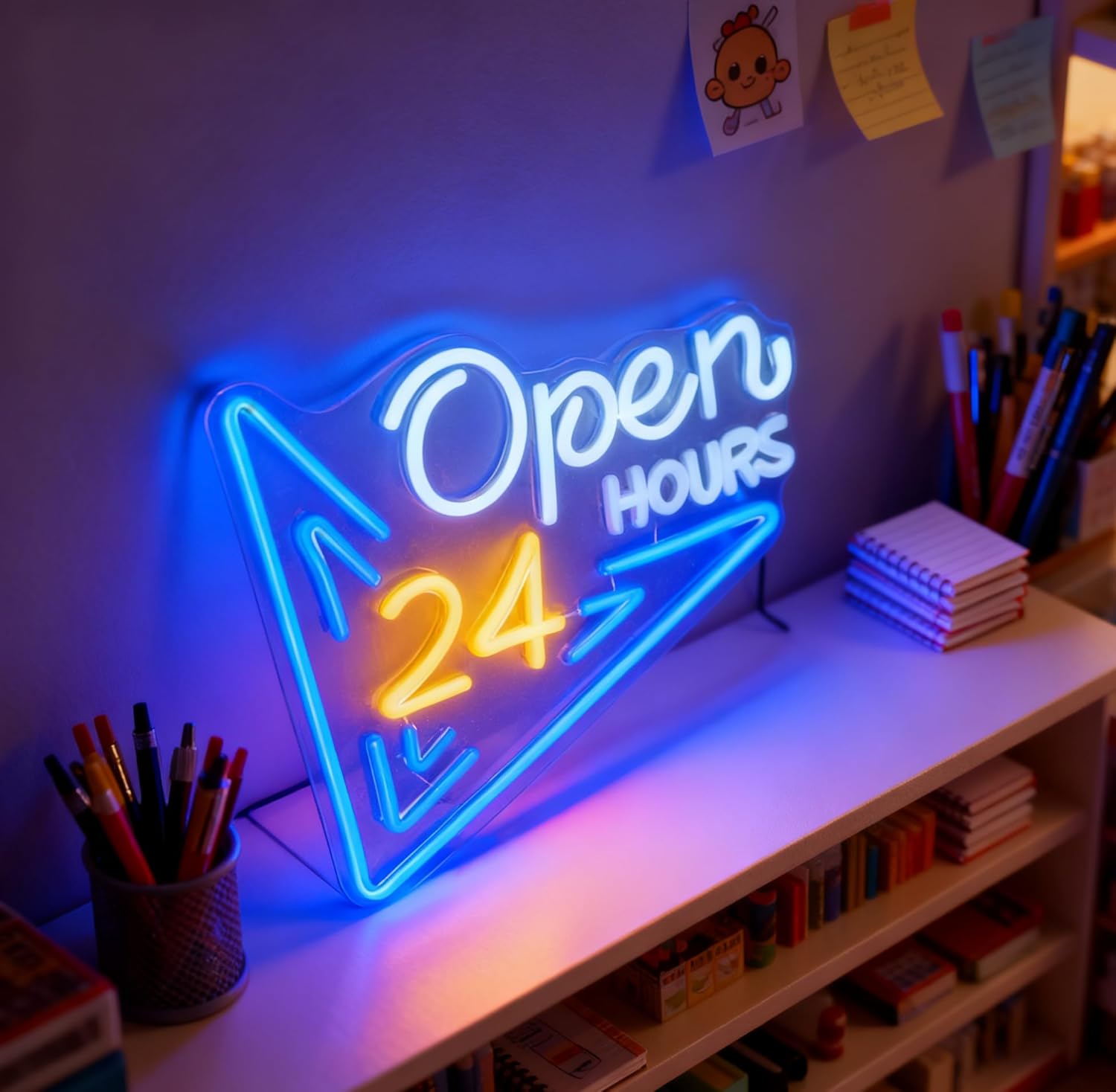  24 Hours Open Neon Sign USB  - Decor Lighting Opening Hours 评论和价格