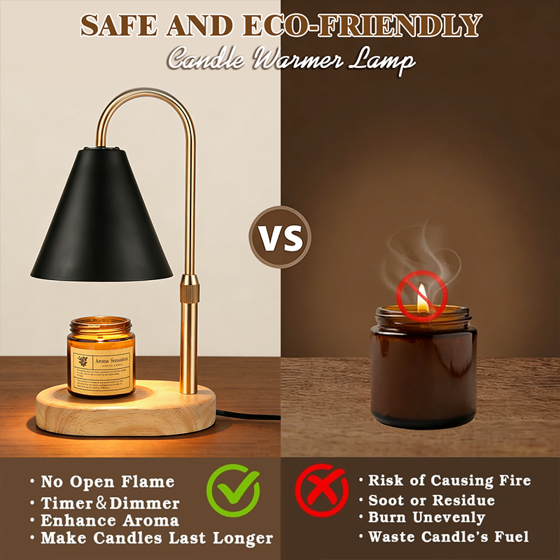 Black Candle Warmer Lamp Kitch - Room Decor Lighting Lamp 评论和价格