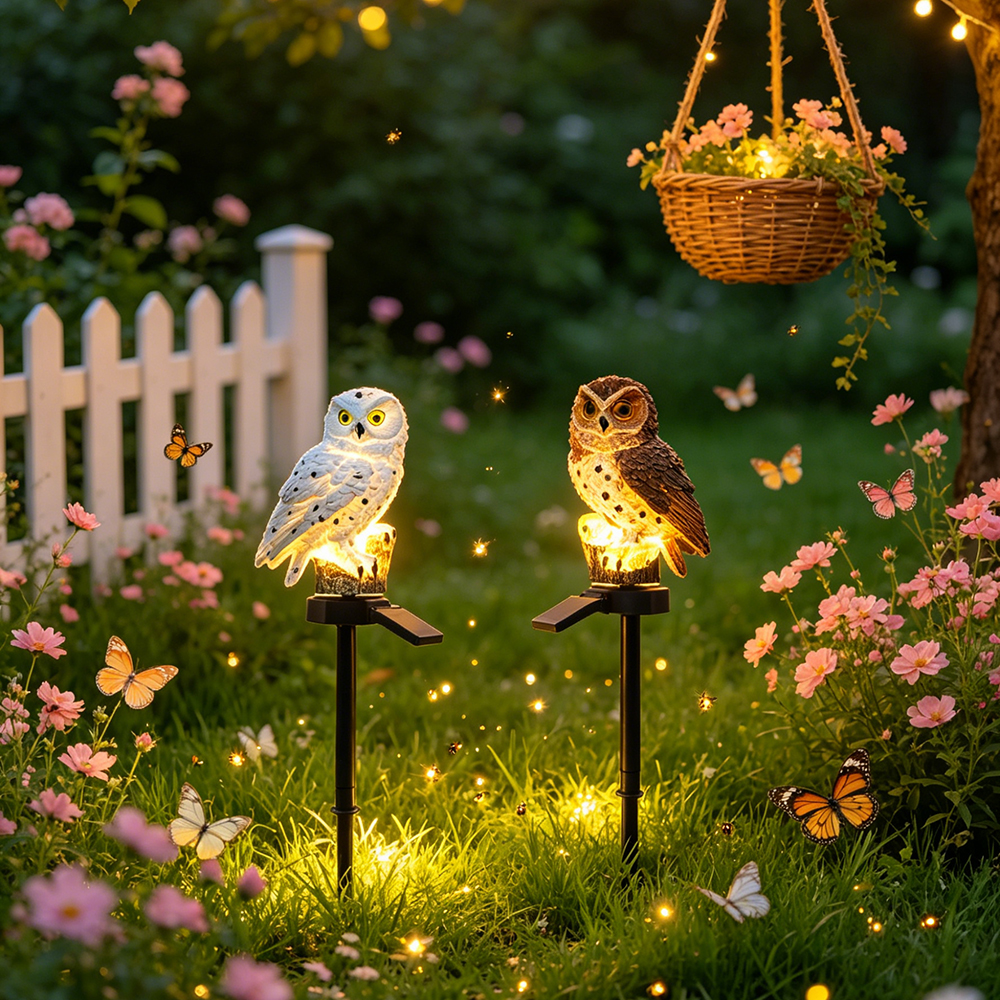 Owl Solar Light, Resin Owl Gro - Led Lighting Decor 评论和价格