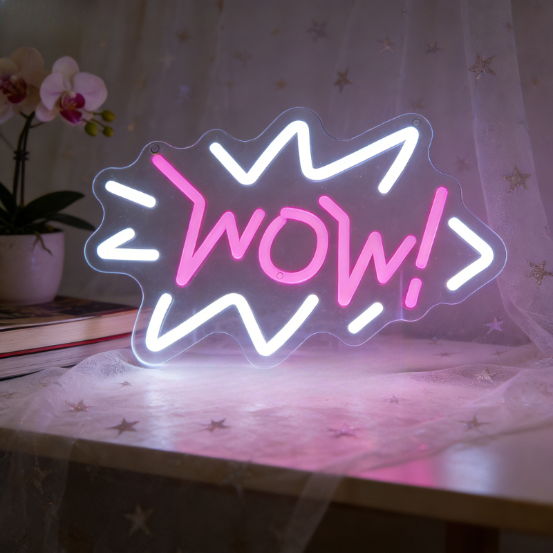 Wow Neon Sign LED Night Light  - Lighting Decor Wow 评论和价格