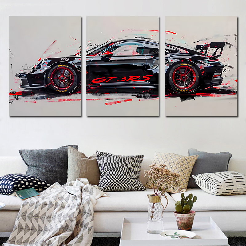 3Pcs Supercar Posters Sports C - Lighting Mcqueen Wall Decor 评论和价格