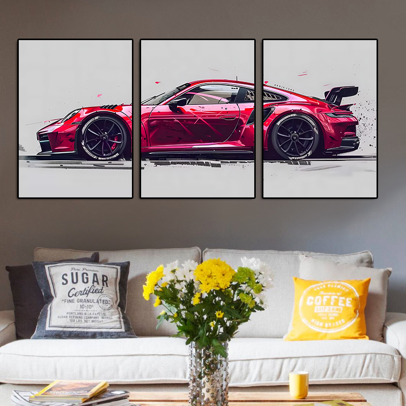 3Pcs Supercar Posters Sports C - Lighting Mcqueen Wall Decor 评论和价格