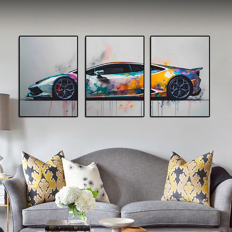 3Pcs Supercar Posters Sports C - Lighting Mcqueen Wall Decor 评论和价格