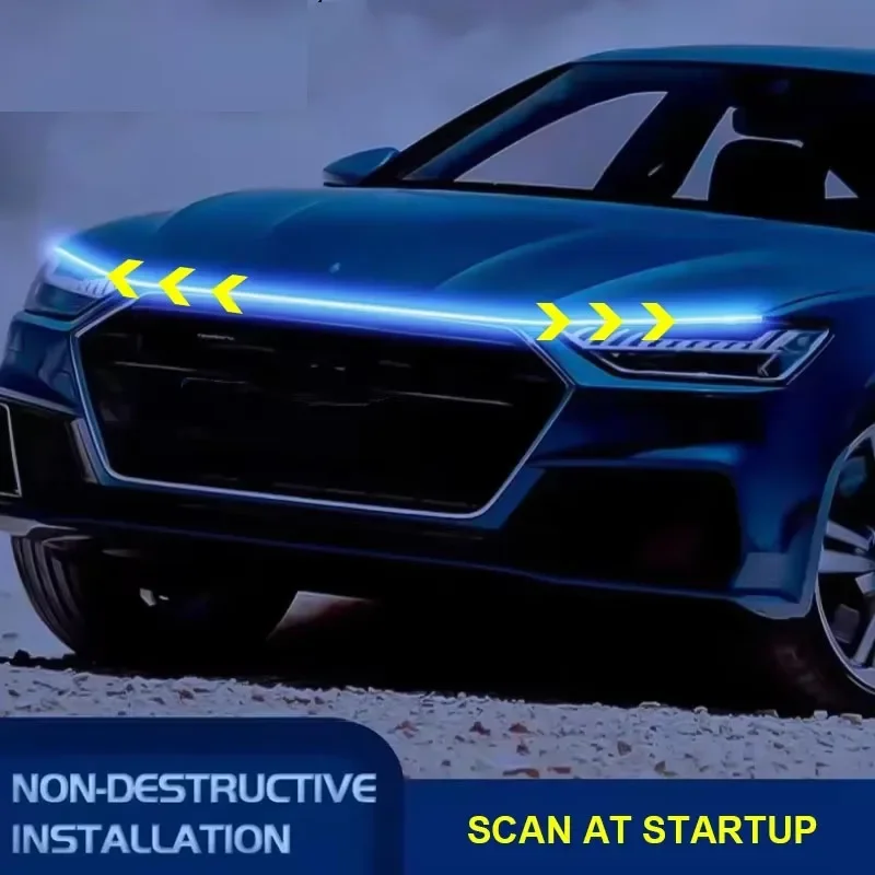 Dynamic Car LED Hood Light 12V - Lighting Bolt Decor 评论和价格