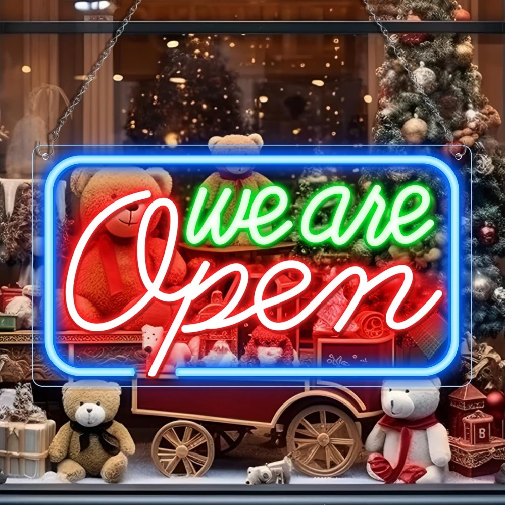 We Are Open LED Neon Sign Ligh - Decor Lighting Opening Hours 评论和价格