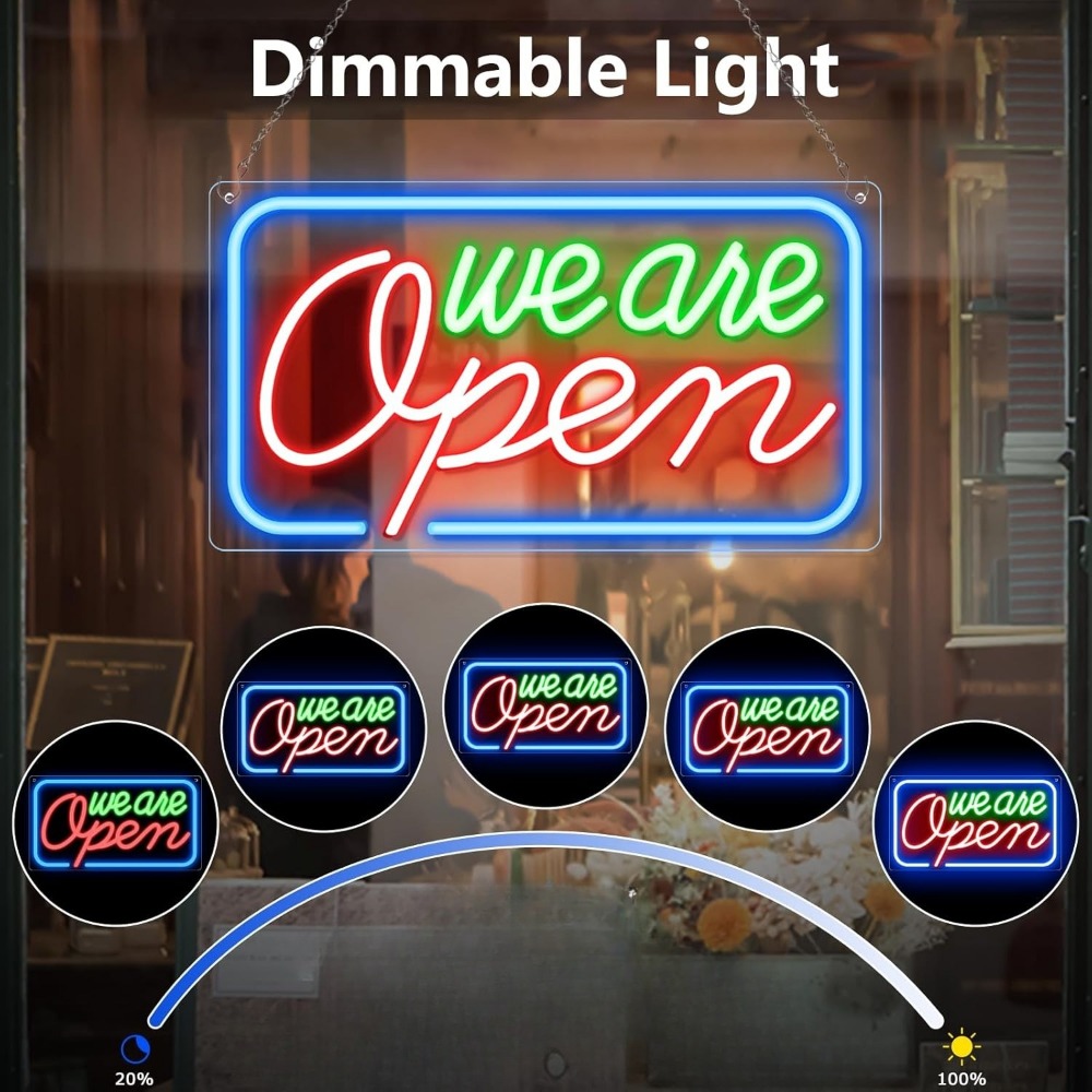 We Are Open LED Neon Sign Ligh - Decor Lighting Opening Hours 评论和价格
