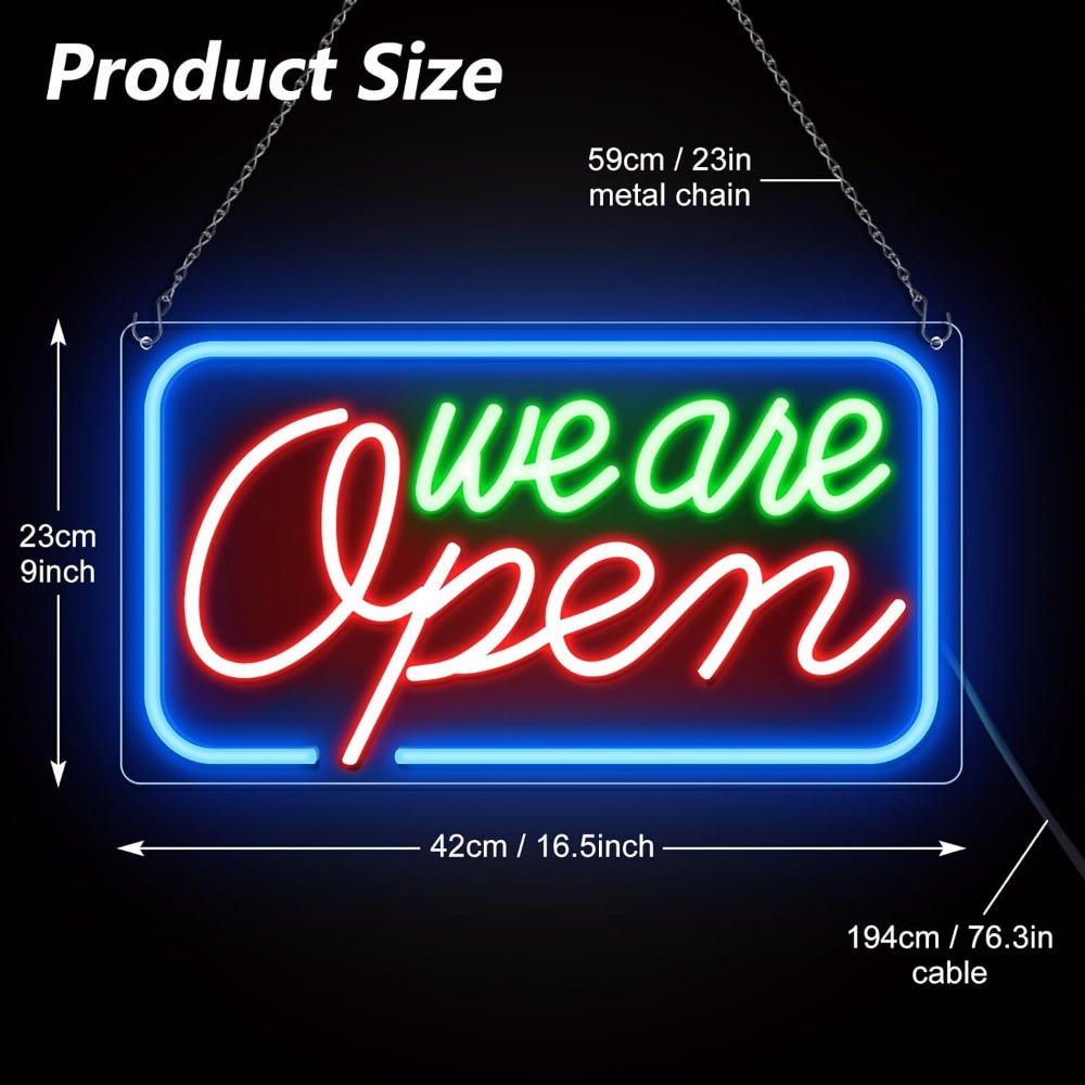 We Are Open LED Neon Sign Ligh - Decor Lighting Opening Hours 评论和价格