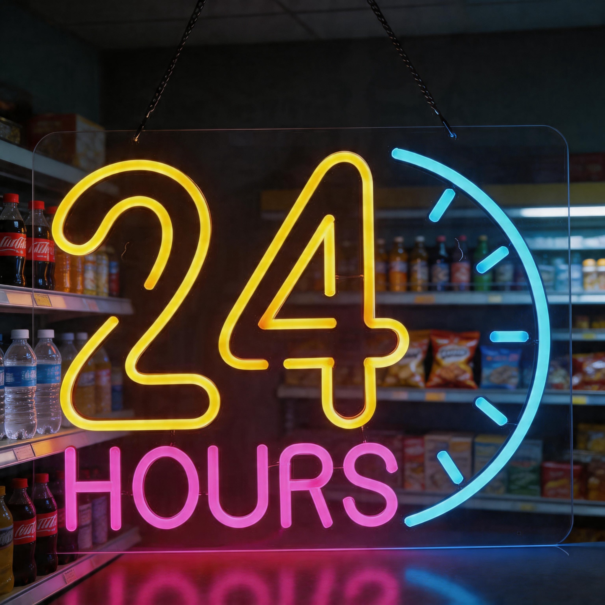 24-Hour LED Neon Signs, USB Po - Decor Lighting Opening Hours 评论和价格