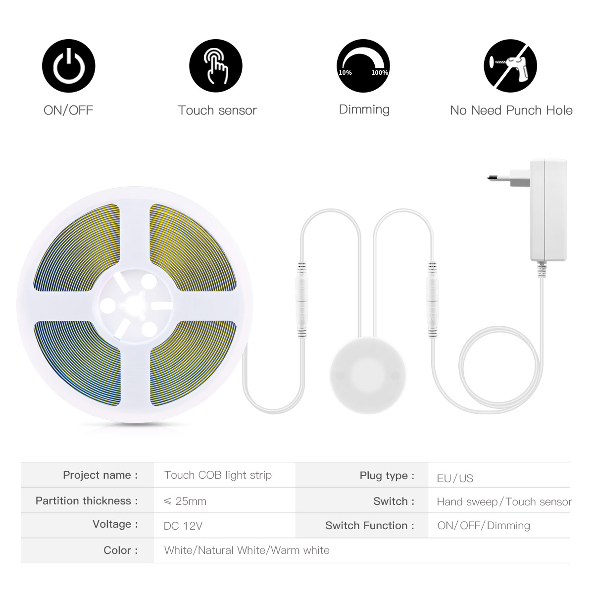 DC12V COB LED Light Strip With - Lighting Bolt Decor 评论和价格