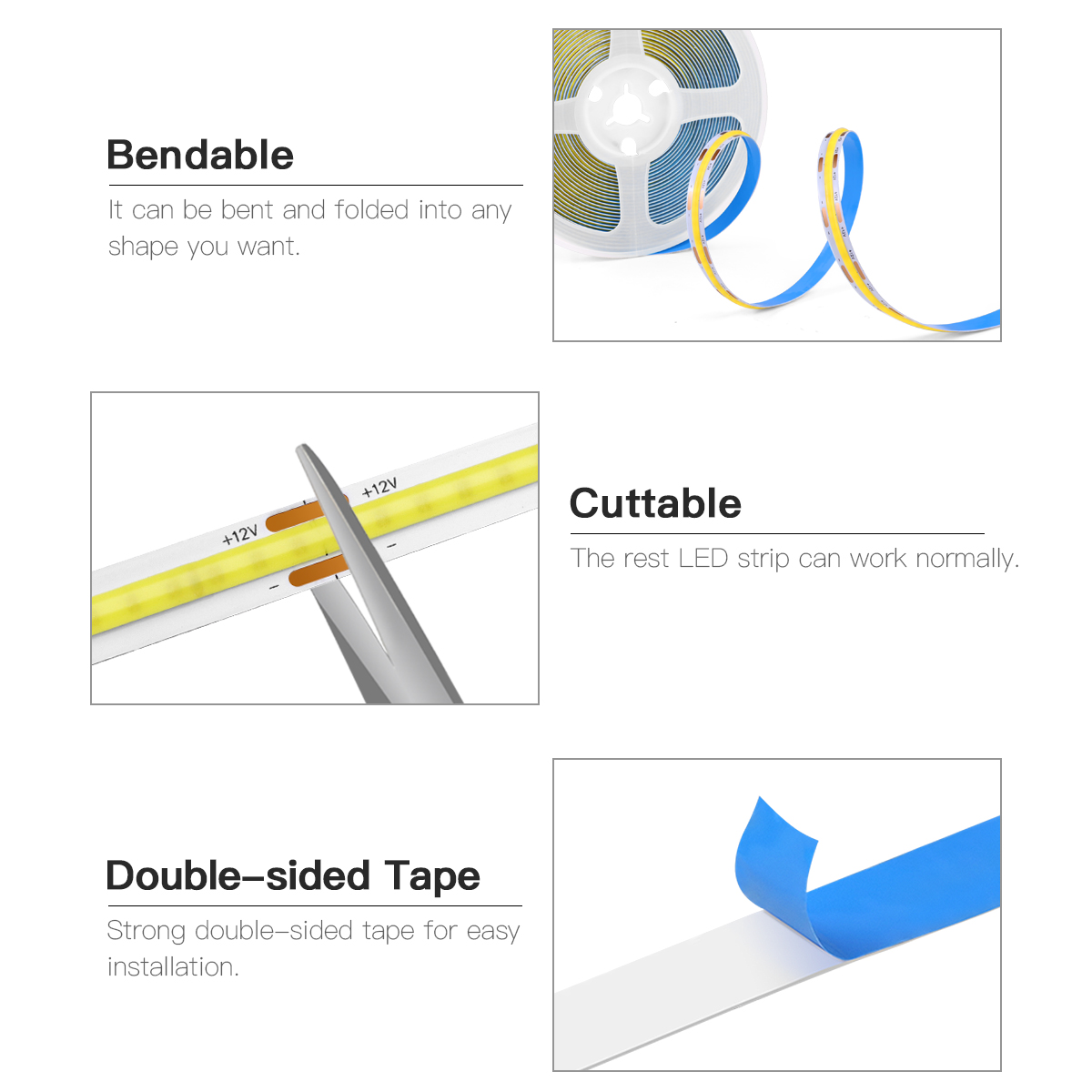 DC12V COB LED Light Strip With - Lighting Bolt Decor 评论和价格