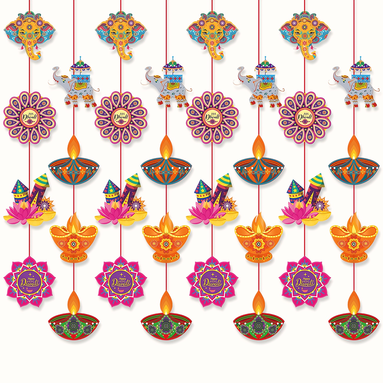 Happy Diwali Hanging Decoratio - Lighting Decoration For Diwali 评论和价格