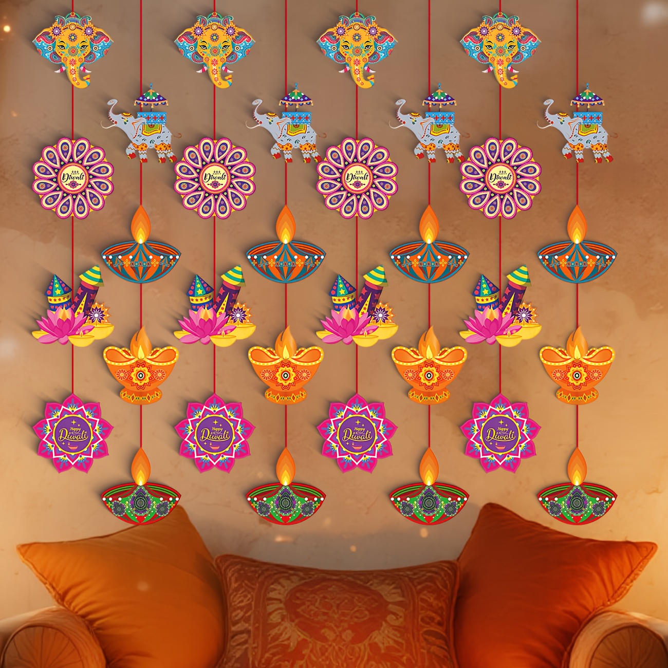Happy Diwali Hanging Decoratio - Lighting Decoration For Diwali 评论和价格