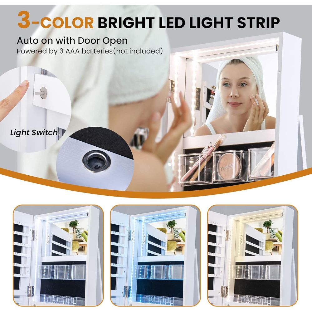 360° Swivel Jewelry Cabinet wi - Furniture Lighting & Decor Magazine 评论和价格