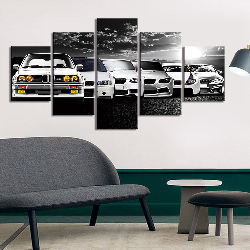5 Pieces Wall Art Canvas Poste - Lighting Mcqueen Wall Decor 评论和价格
