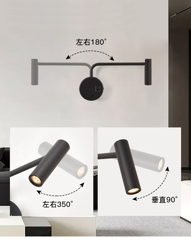 LED Reading Lamp, Bedside Wall - Foyer Lighting Wall Decor 评论和价格