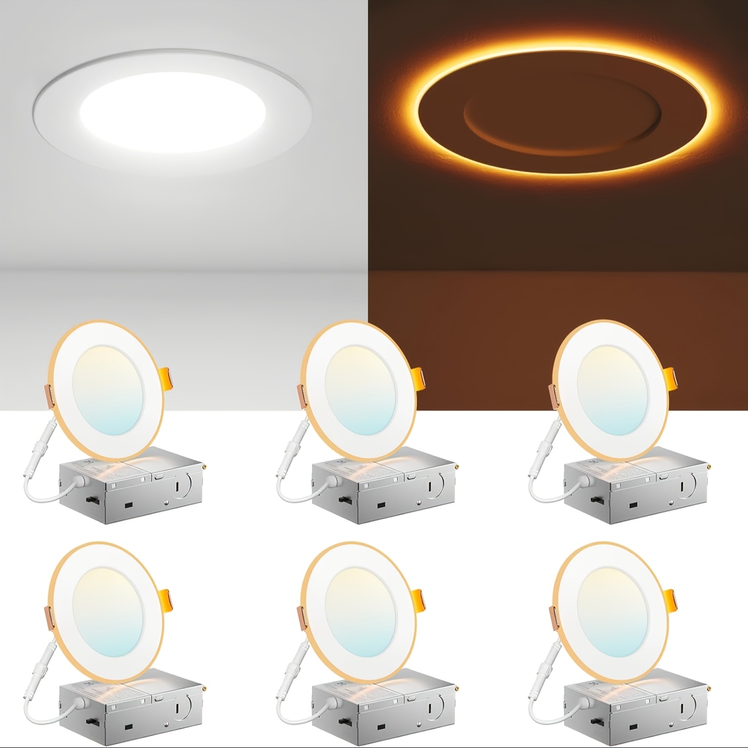 12/6 Pack 4/6 Inch 5CCT LED Re - Led Lighting Decor 评论和价格