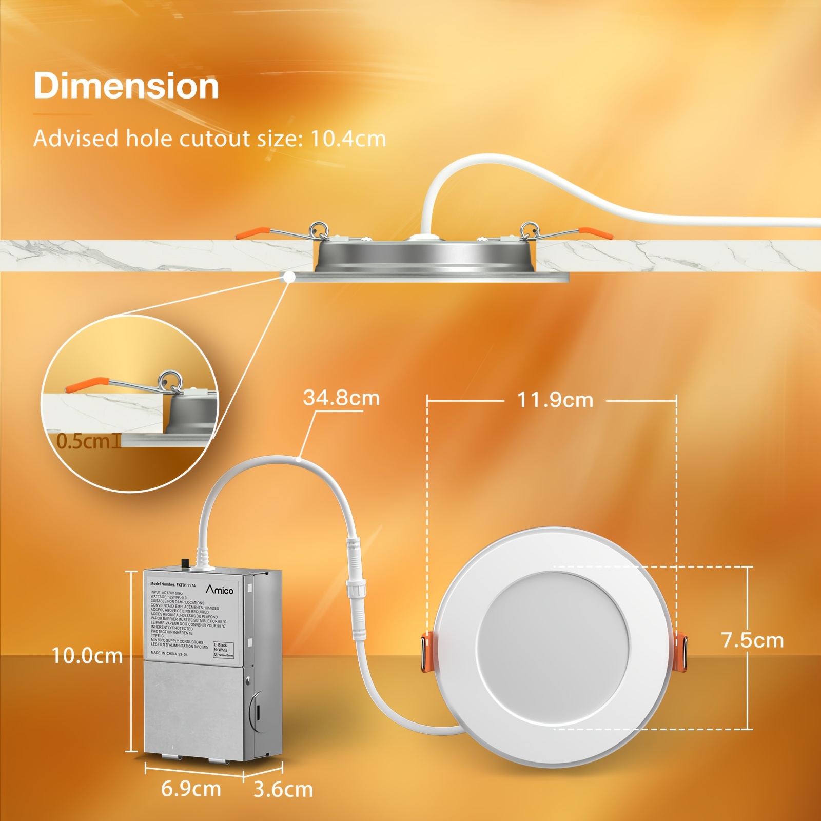 12/6 Pack 4/6 Inch 5CCT LED Re - Led Lighting Decor 评论和价格