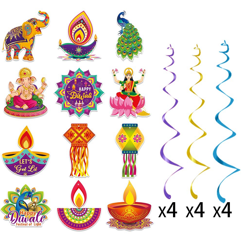 Diwali Hanging Swirls Smooth D - Lighting Decoration For Diwali 评论和价格