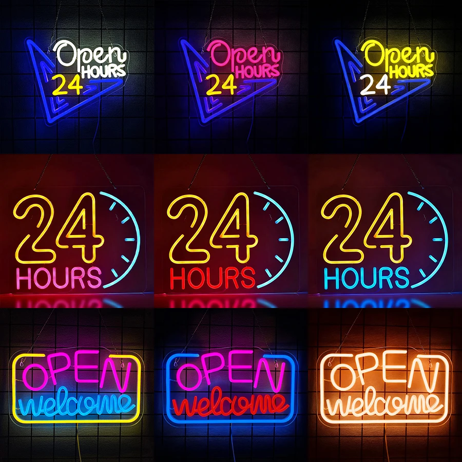 USB Light Up Sign for Café Bus - Decor Lighting Opening Hours 评论和价格