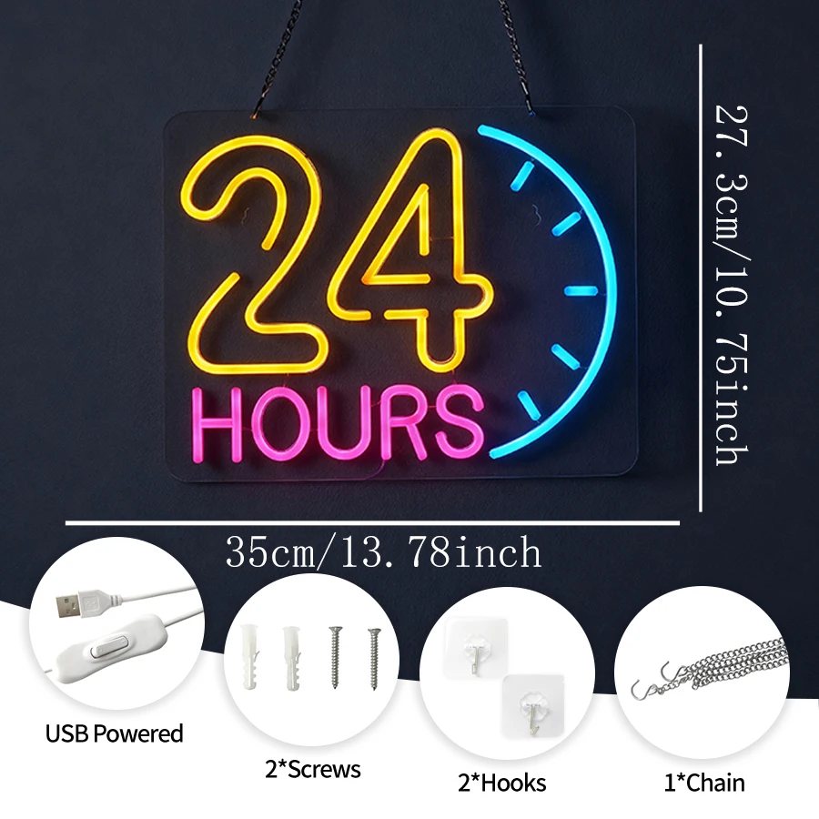 USB Light Up Sign for Café Bus - Decor Lighting Opening Hours 评论和价格