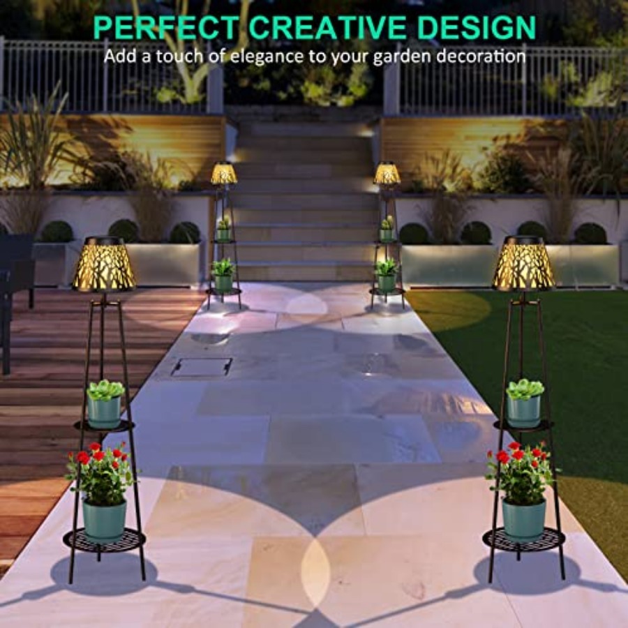 2 Pack Outdoor Solar Floor Lam - Led Lighting Decor 评论和价格
