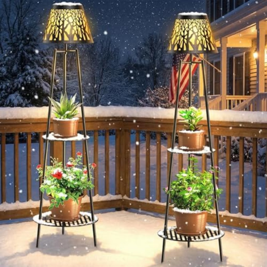 2 Pack Outdoor Solar Floor Lam - Led Lighting Decor 评论和价格