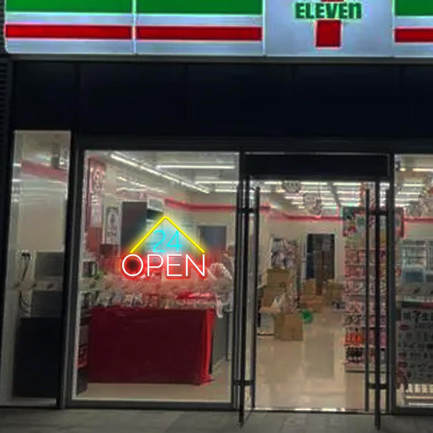 24 Hours Open Neon Sign USB Po - Decor Lighting Opening Hours 评论和价格