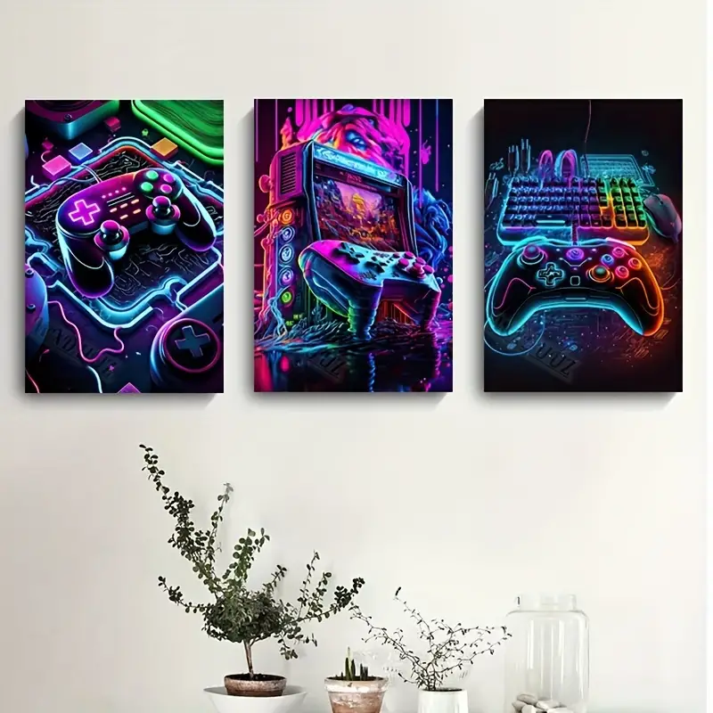 3pcs/set Gaming Graffiti Gamep - Lighting Mcqueen Wall Decor 评论和价格