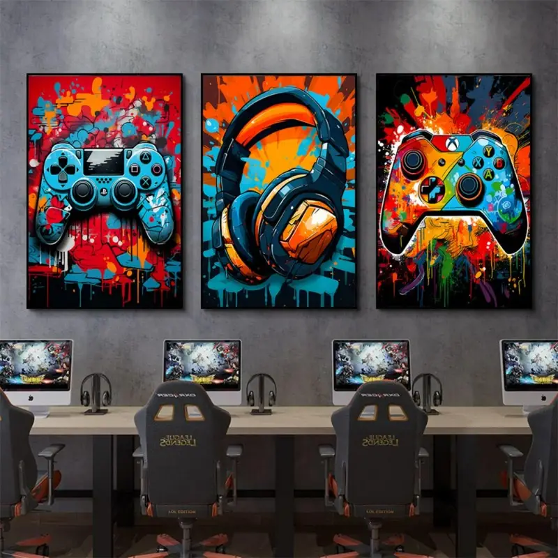 3pcs/set Gaming Graffiti Gamep - Lighting Mcqueen Wall Decor 评论和价格
