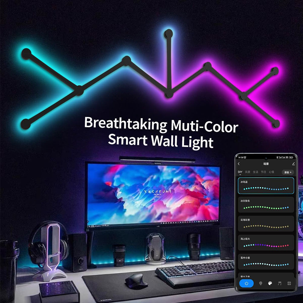 LED Smart Wall Lamp RGBIC Ligh - Foyer Lighting Wall Decor 评论和价格