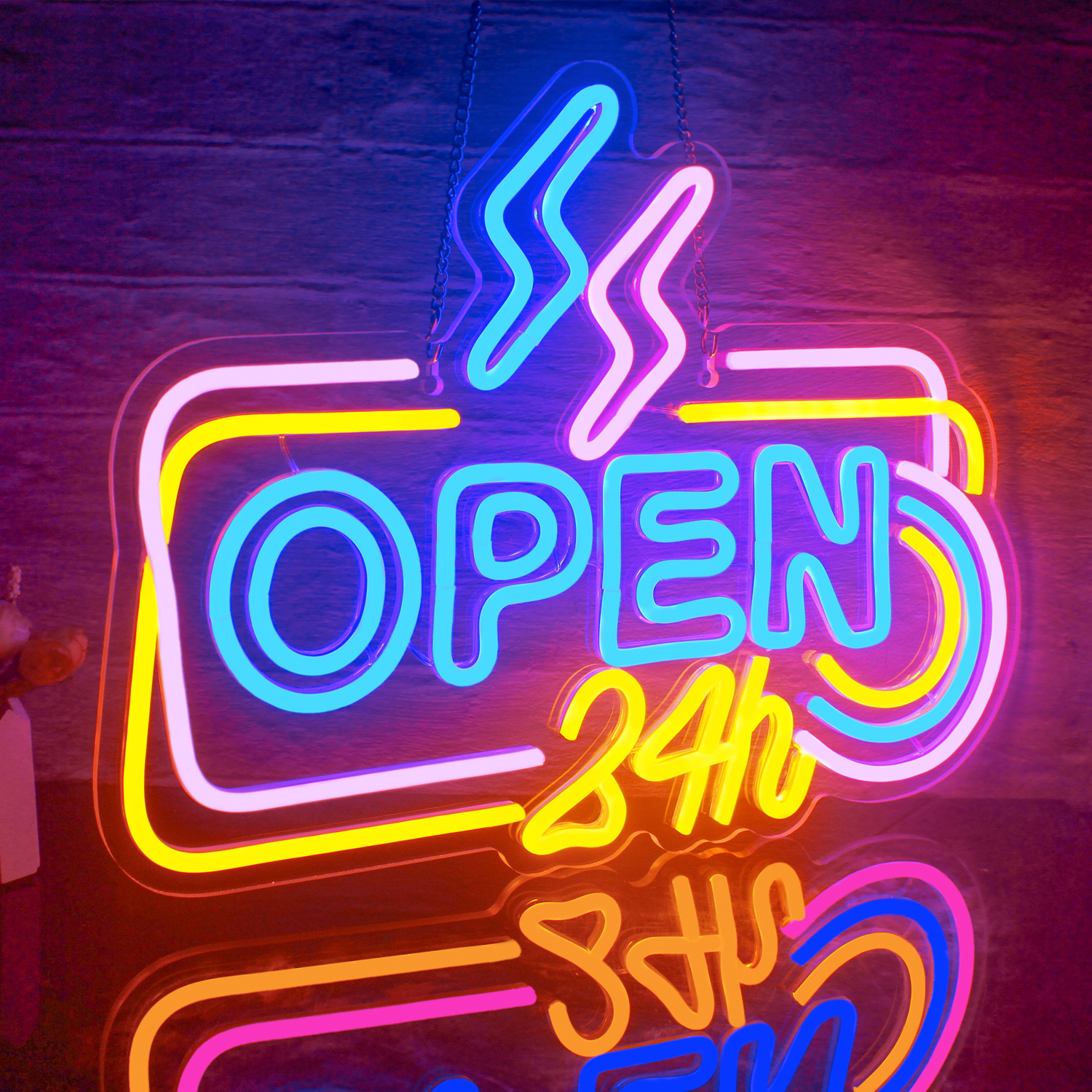 Open 24 Hours Neon Led Sign Di - Decor Lighting Opening Hours 评论和价格