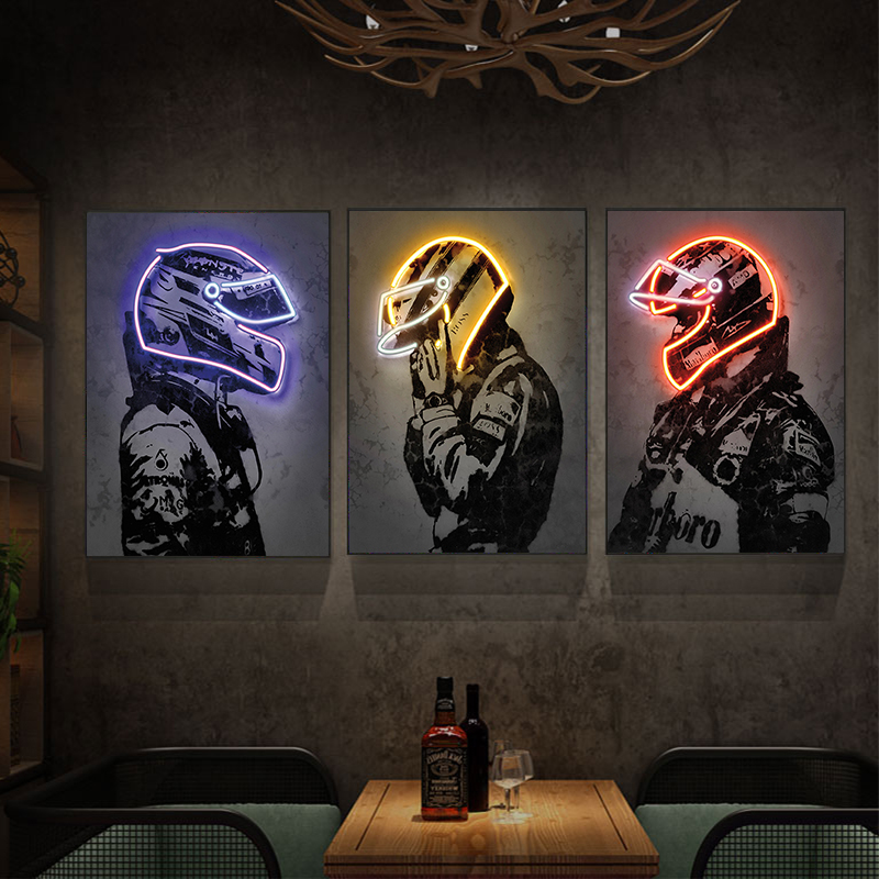 Cool Motorcycle Boy Room Wall  - Lighting Mcqueen Wall Decor 评论和价格