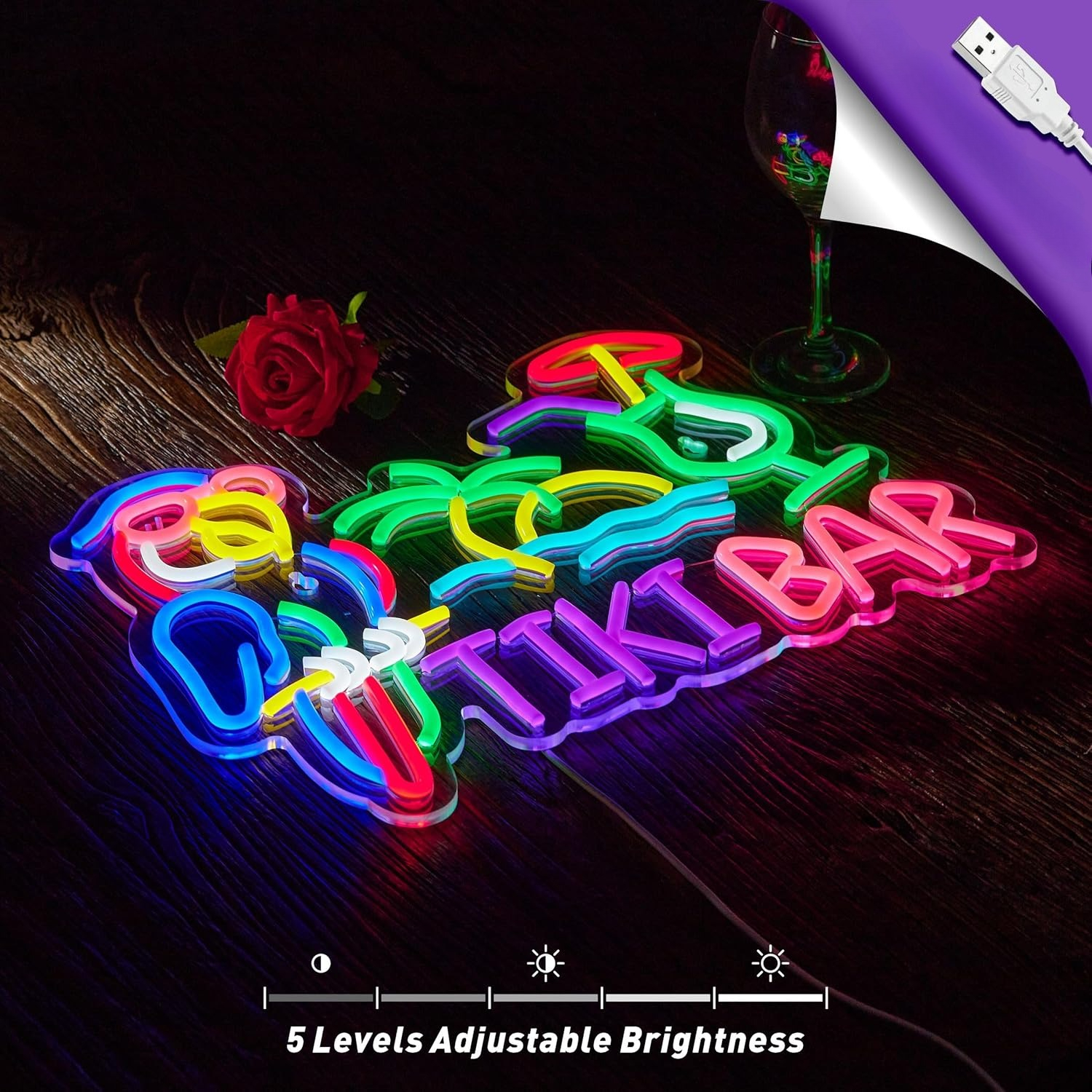 Tiki Bar Parrot Palm Tree Neon - Lighting Decoration Ideas 评论和价格
