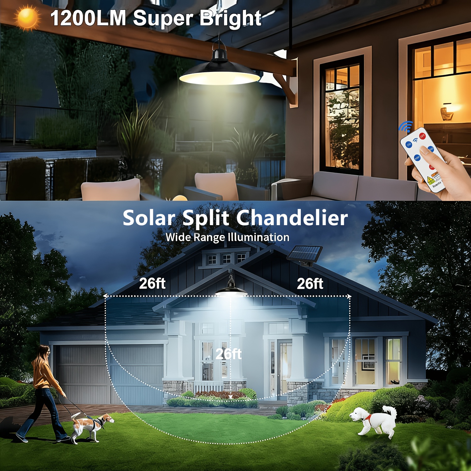 1pc Solar Pendant Light Outdoo - Room Decor Lighting Lamp 评论和价格