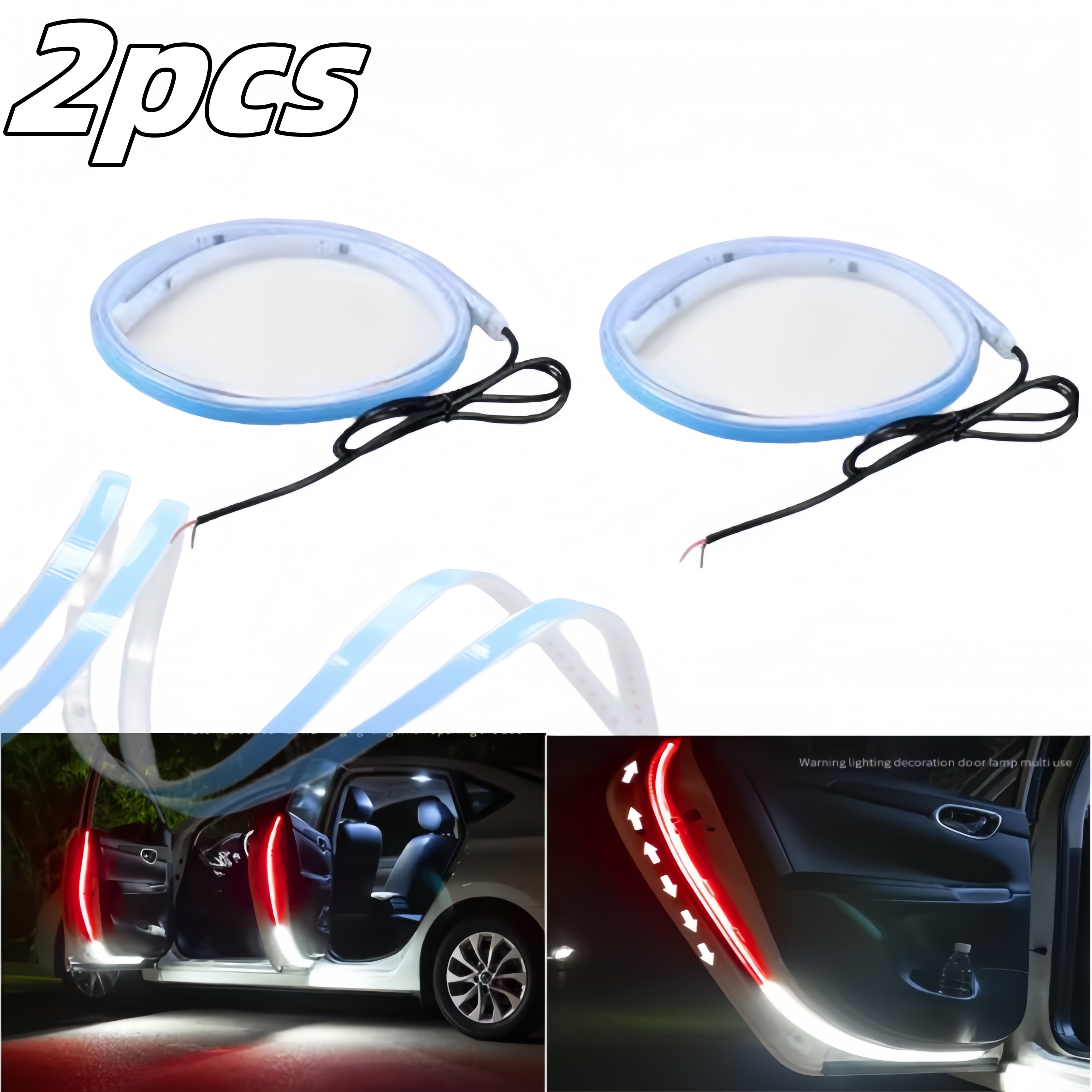 LED Car Door Opening Warning L - Lighting Bolt Decor 评论和价格