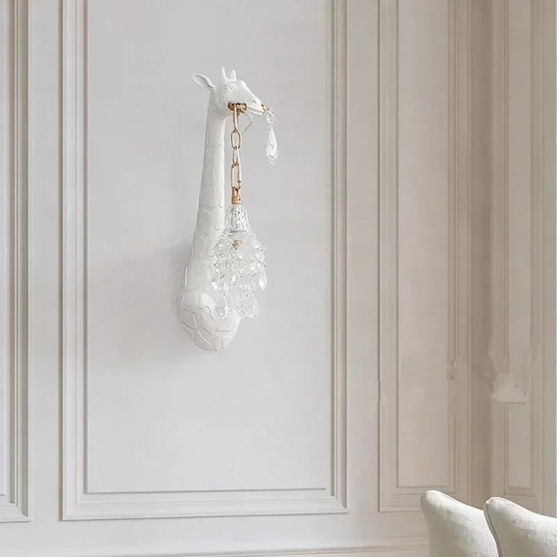 Nordic New Resin Giraffe LED W - Foyer Lighting Wall Decor 评论和价格