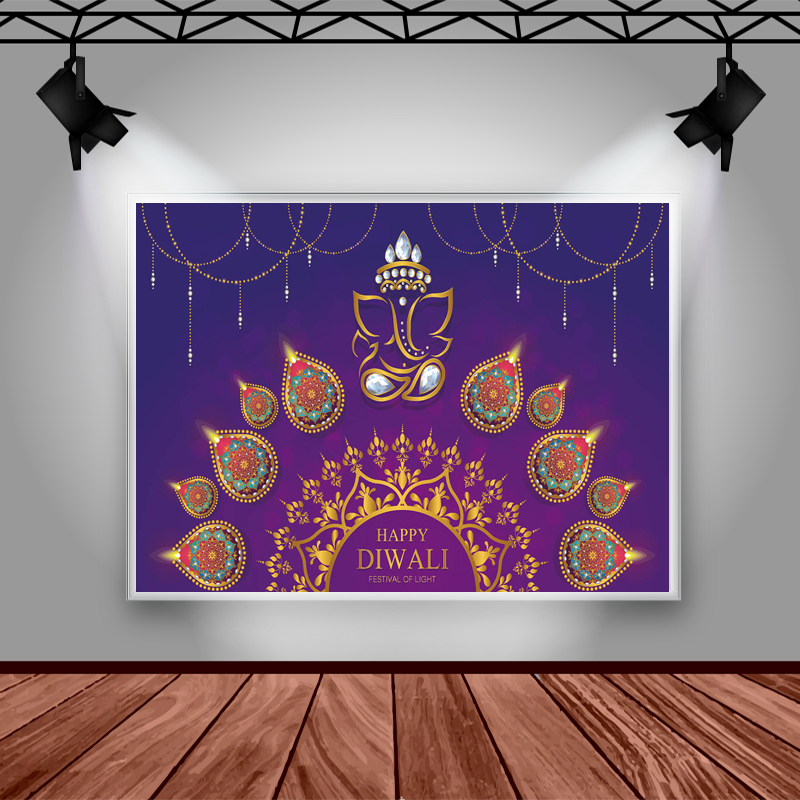 Mocsicka Happy Diwali Backdrop - Lighting Decoration For Diwali 评论和价格