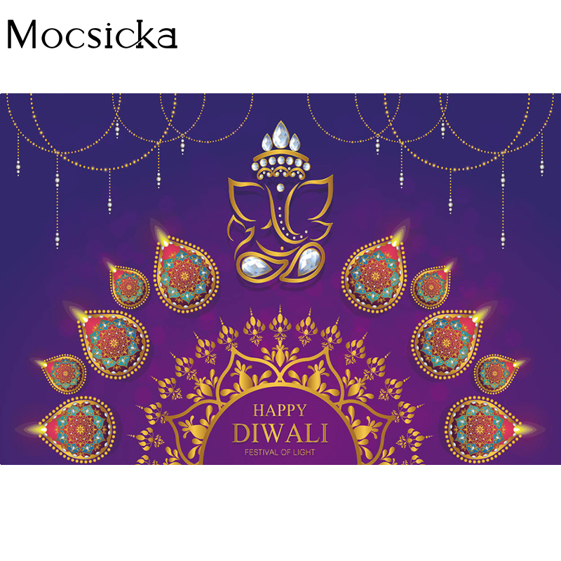 Mocsicka Happy Diwali Backdrop - Lighting Decoration For Diwali 评论和价格