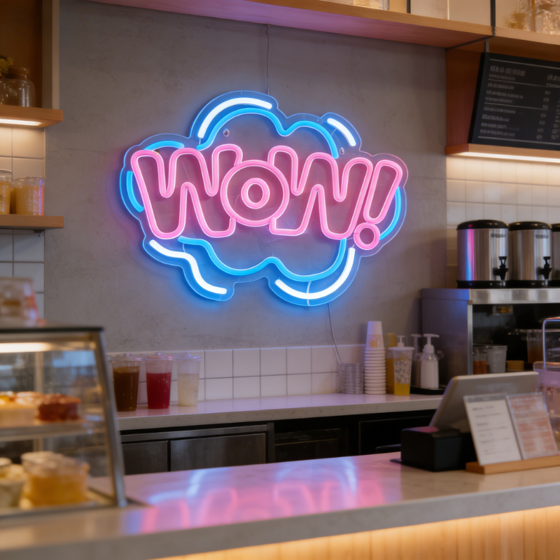 WOW Neon Sign LED Night Light  - Lighting Decor Wow 评论和价格