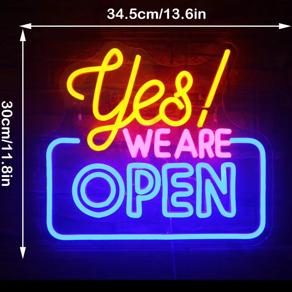 Colorful Yes We Are Open LED N - Decor Lighting Opening Hours 评论和价格