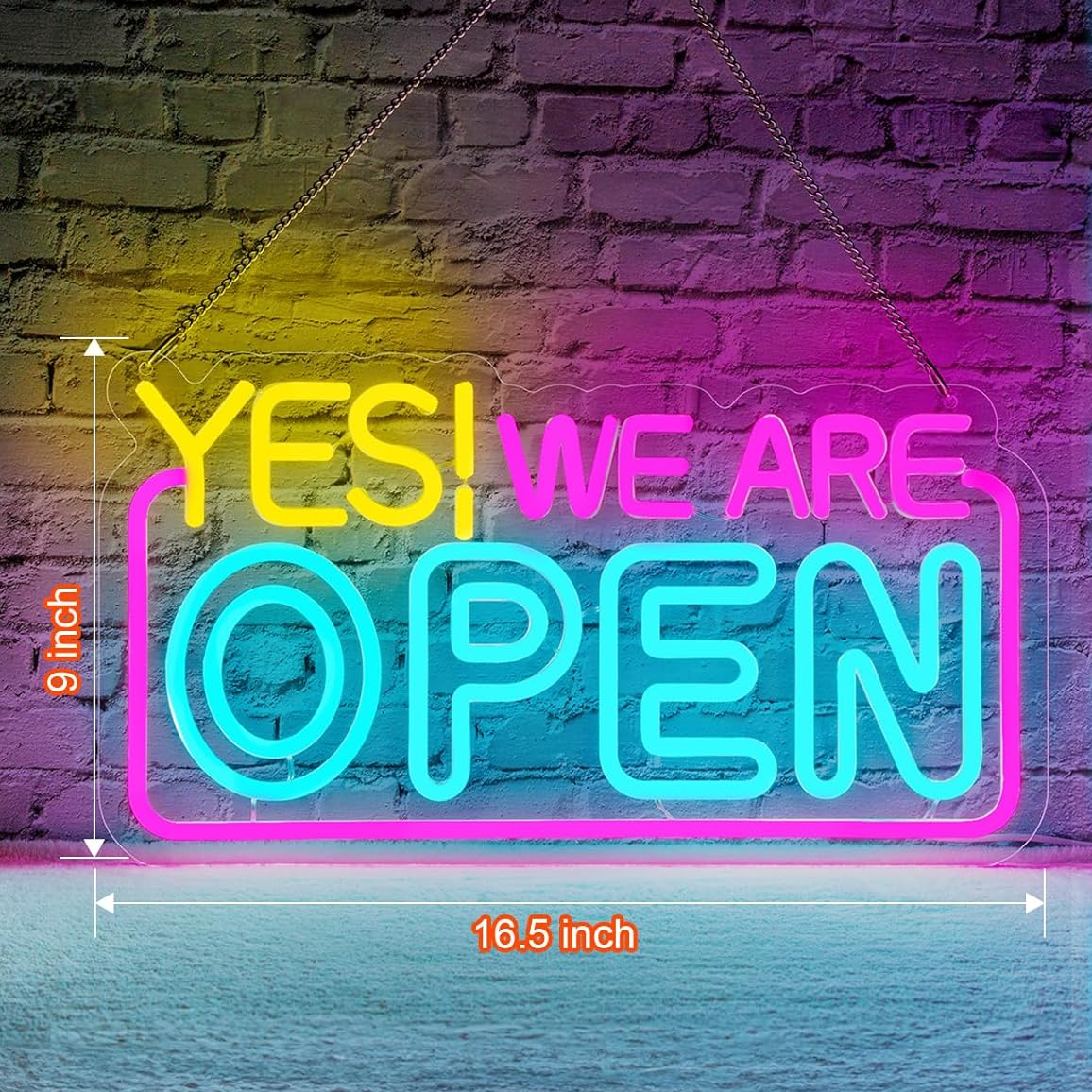 Colorful Yes We Are Open LED N - Decor Lighting Opening Hours 评论和价格