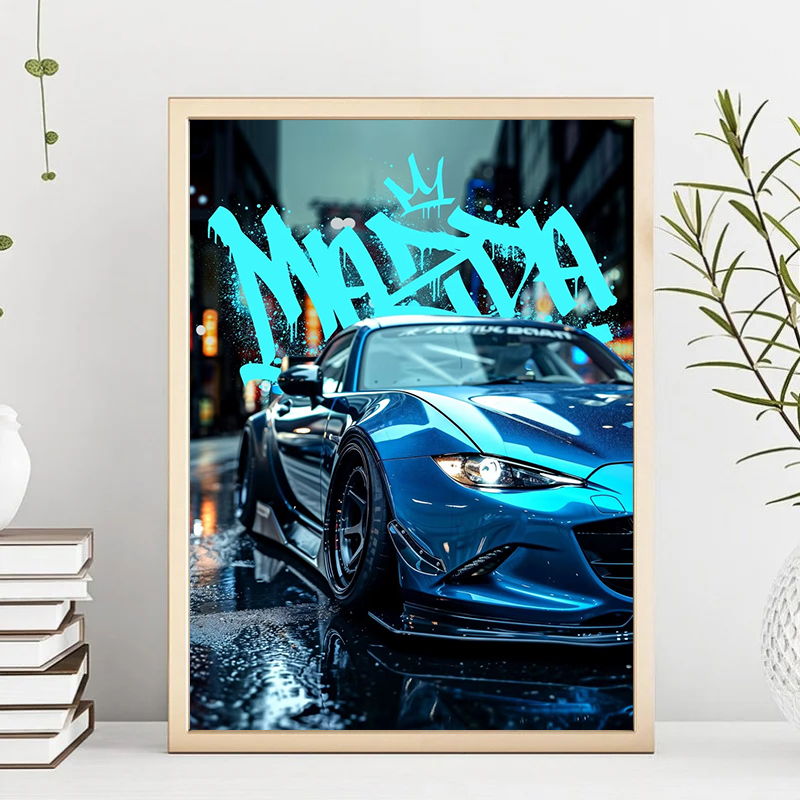 Blue Miata Supra Car E36 Luxur - Lighting Mcqueen Wall Decor 评论和价格